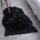 thumbnail image 2 of Piel de oveja sintética, sensación acogedora como alfombra de piel sintética de lana auténtica, cojín de alfombra de sofá de lana de lujo hecha por el hombre 90 x 60 CM, negro, 2 of 5
