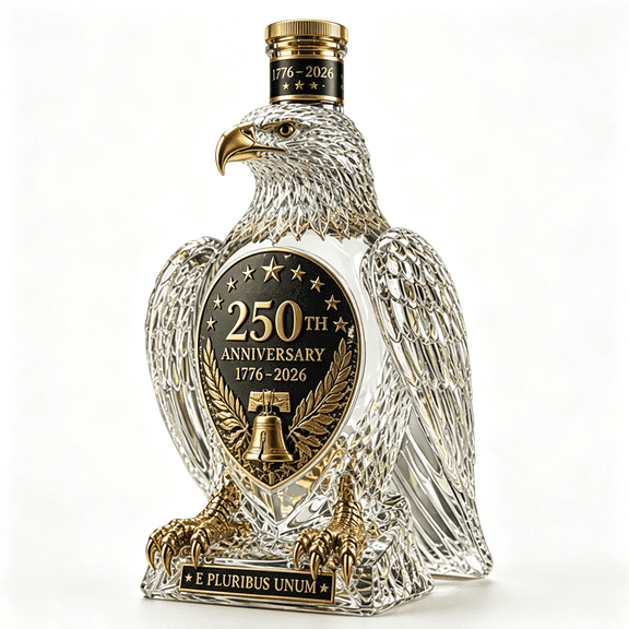 ACDANC 250Th Anniversary Commemorative Bottle,1776-2026 Usa Patriotic Eagle Whiskey Decanter with Liberty Bell Emblem,Home Bar Display Decor,Gift for Veterans,Dad & History Lovers