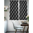 thumbnail image 3 of Decoration Art Sheer Curtains 72 Inch Long 2 Panels, Vintage Black Knot Texture Decoration Light Filtering Rod Pocket Curtains, Sheer Voile Drapes for Living Room Bedroom, 52"x72", 3 of 8