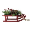 thumbnail image 2 of 15" Red Berry and Pine Cones Wooden Sleigh Christmas Table Top Decoration, 2 of 4