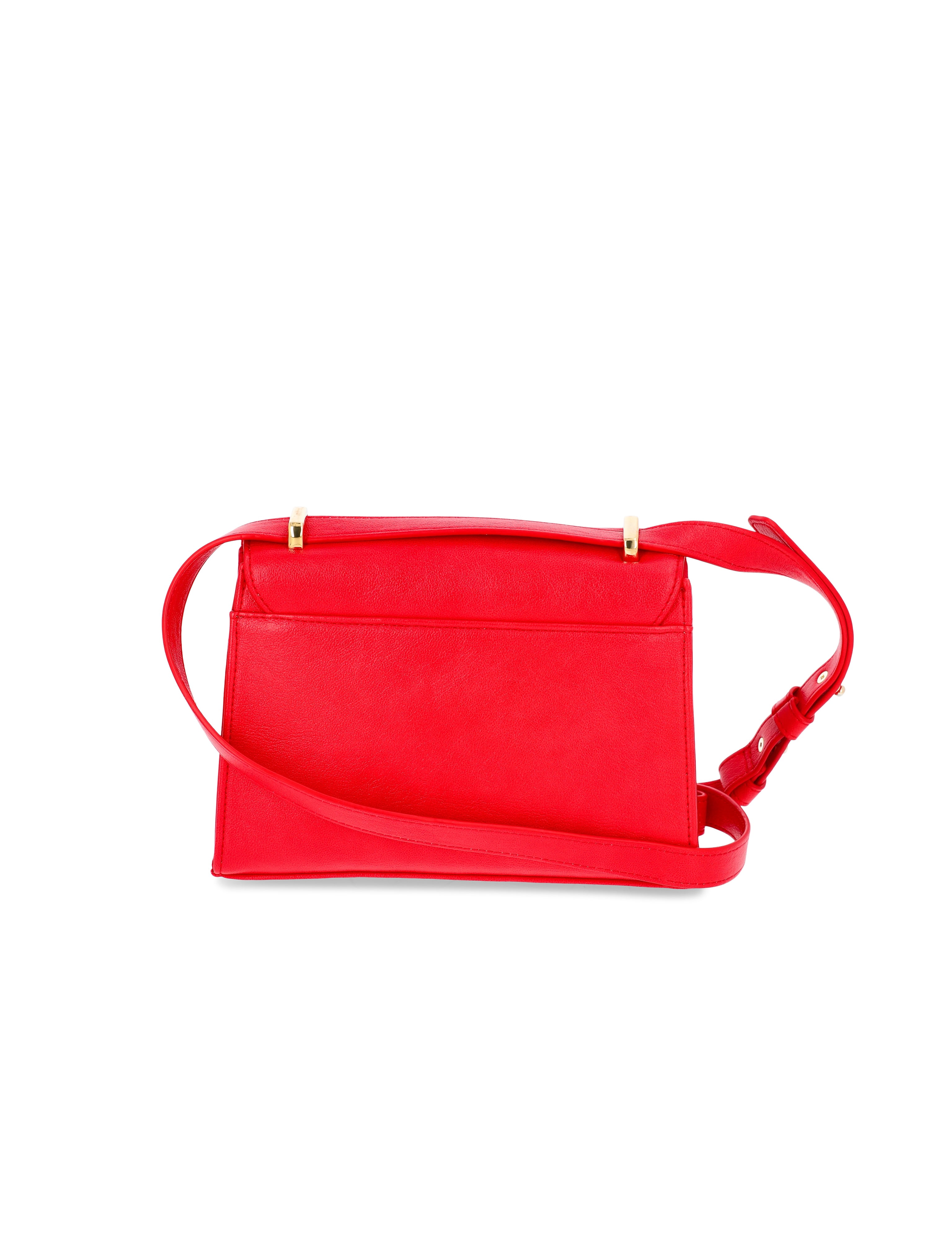 Time and Tru Women's Rosa Belted Crossbody Handbag, Red