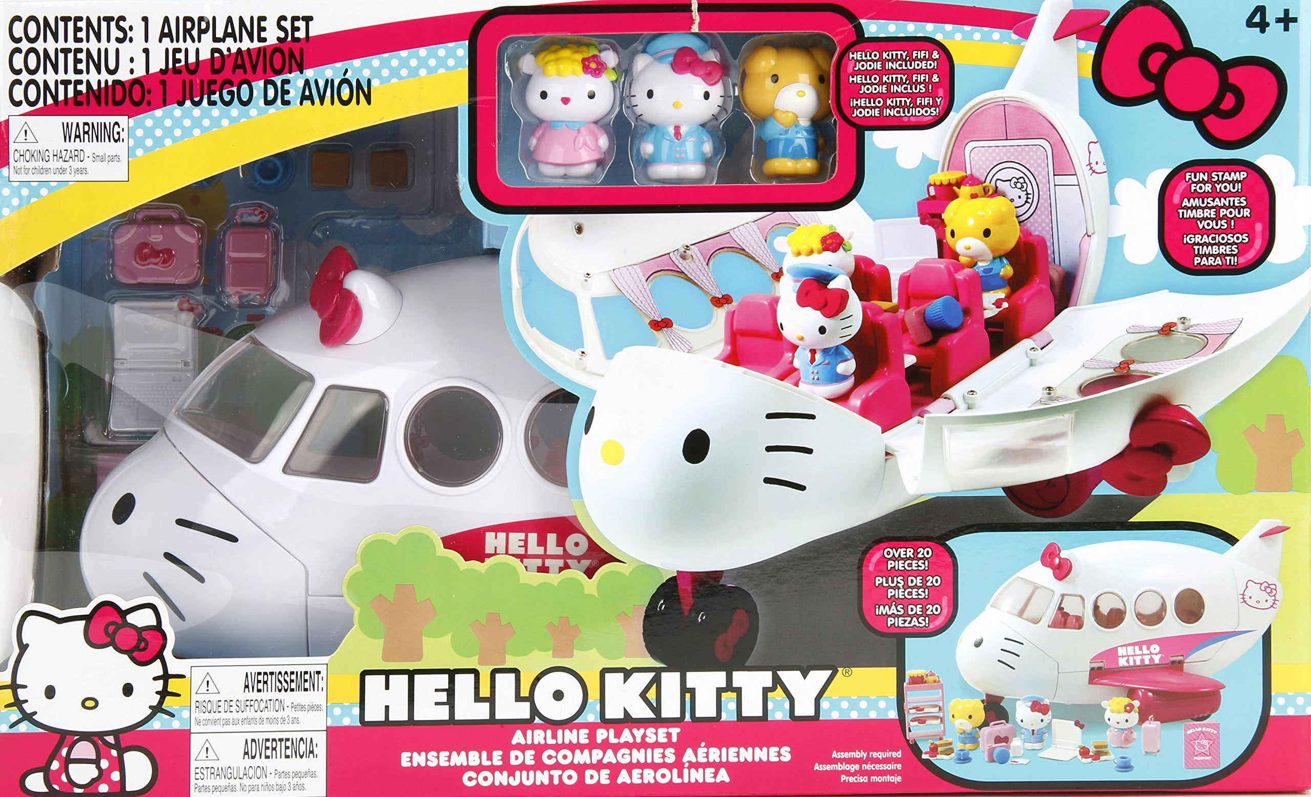 Jada Sanrio Hello Kitty Airline Playset Action Figures Doll Kids Child Girl Toy 