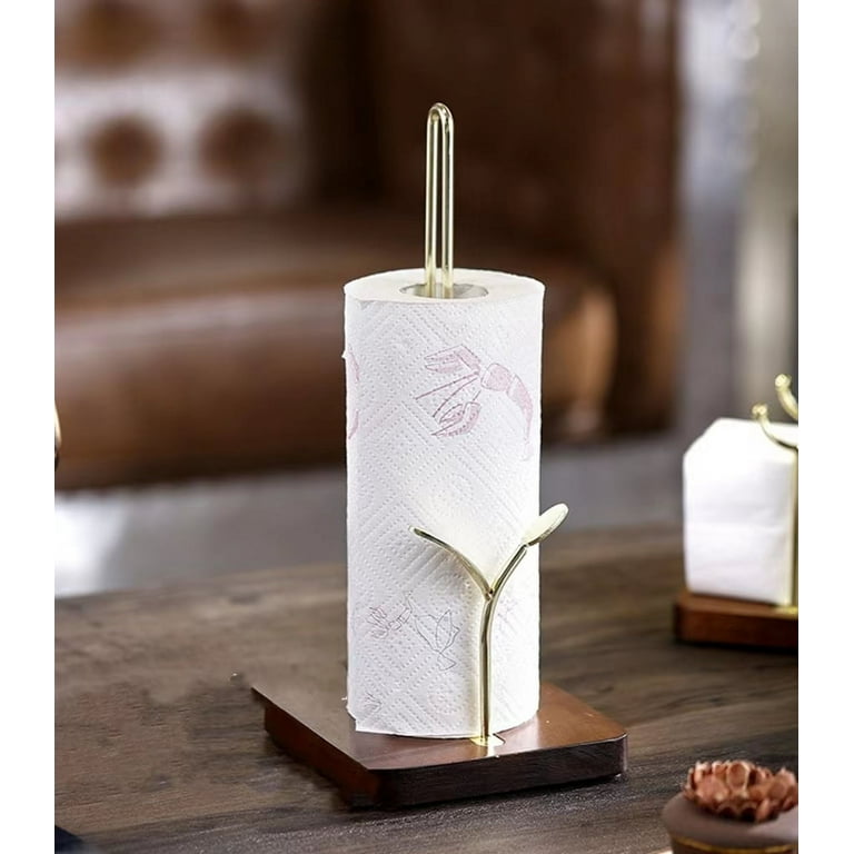 Wood Paper Towel Holder Countertop - Rustic Farmhouse Paper Towel