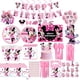 thumbnail image 2 of Disney-suministros de fiesta de cumpleaños con tema de Minnie Mouse, color rosa, taza, plato, globo, decoración de fiesta de cumpleaños para niños y niñas, vajilla desechable, 2 of 4