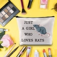 thumbnail image 3 of LEVLO Funny Rat Cosmetic BagAnimal Lover Gift Just A Girl Who Loves Rats Makeup Zipper Pouch Bag Rat Lover Gift For Women Girls, 3 of 4