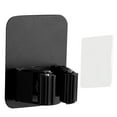 thumbnail image 1 of Wall Mounted Broom Mop Holder Kitchen Utensil Rack Bathroom Adhesive Tools Clip Organizer Black, 1 of 7