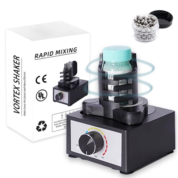 LABHOUSE 2400RPM Vortex Mixer Paint Shaker with 100PCS Mixing Balls, Hands-Free Adjustable Lab Shaker for Acrylic Paints, Nail Polish, Pigment, and Eyelash Glue Adhesives