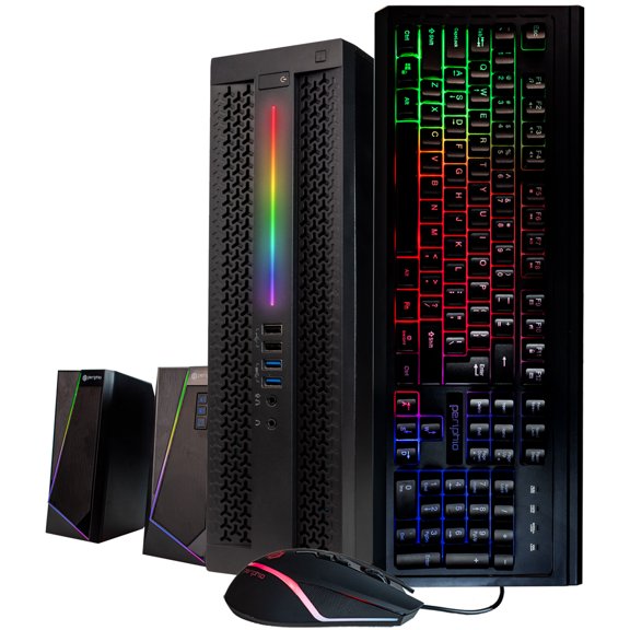 Restored ProDesk 600G1 Desktop Computer PC w/ Custom RGB Lighting, Intel Quad Core i5, 16GB DDR3 RAM, 512GB SSD, WIFI, RGB Keyboard, Mouse and Speaker Bundle, Windows 10 Pro (Refurbished)