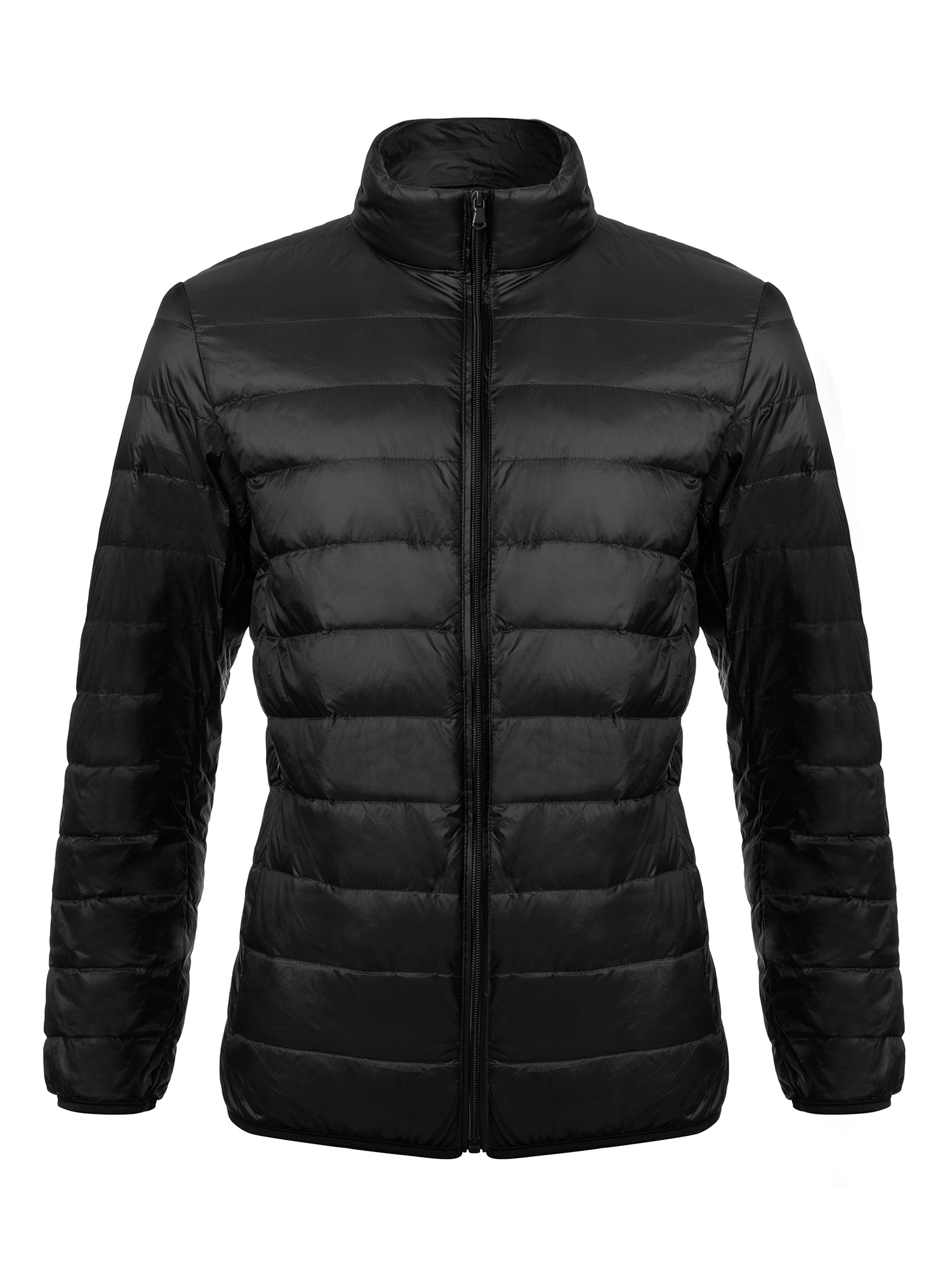 Mens Packable Down Puffer Jacket Lightweight, Water-Resistent Zipper Jackets Windproof Winter Insulation Puffer Coat Outdoor,Black S-2XL - image 5 of 8