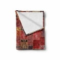 thumbnail image 2 of Oriental Soft Flannel Fleece Throw Blanket, Grunge Warm Toned Pattern with Ornaments, Cozy Plush for Indoor and Outdoor Use, 60" x 80", Dark Coral Multicolor, by Ambesonne, 2 of 6