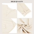 thumbnail image 5 of MOMOFEEL Long Sleeve Shirts for Women 3/4 Sleeve Loose Blouses V-neck Tunic Tops Summer (M9007 Apricot L), 5 of 9