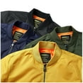 thumbnail image 4 of Lovskoo 2024 Men's Bomber Jacket Quilted Long Sleeve Zipper Outdoor Sport Jacket with Pockets Casual Coat/Jacket Flight Jacket Yellow, 4 of 5