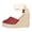 Red, variant on Women Closed Toe Wedge Sandals Strappy Espadrilles Slip on Dress Shoes High Top Summer Wedges Sandal for Summer Dressy Size 8 Black