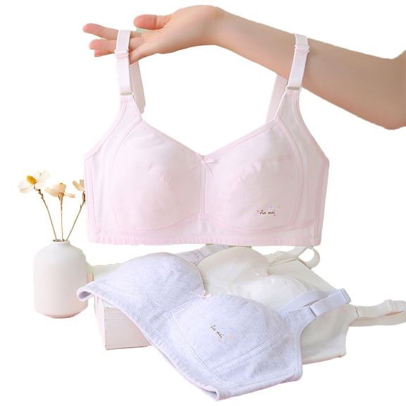 LYMAYTER M-2XL ‌Girls Seamless Bra Teen Adjustable Straps Training Bras 10-16 Years