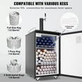 thumbnail image 5 of VEVOR Beer Kegerator, Single Tap Draft Beer Dispenser, Full Size Keg Refrigerator with Shelves, CO2 Cylinder, Drip Tray & Rail, 32°F- 50°F Temperature Control, Holds 1/6, 1/4, 1/2 Barrels, Black, 5 of 10