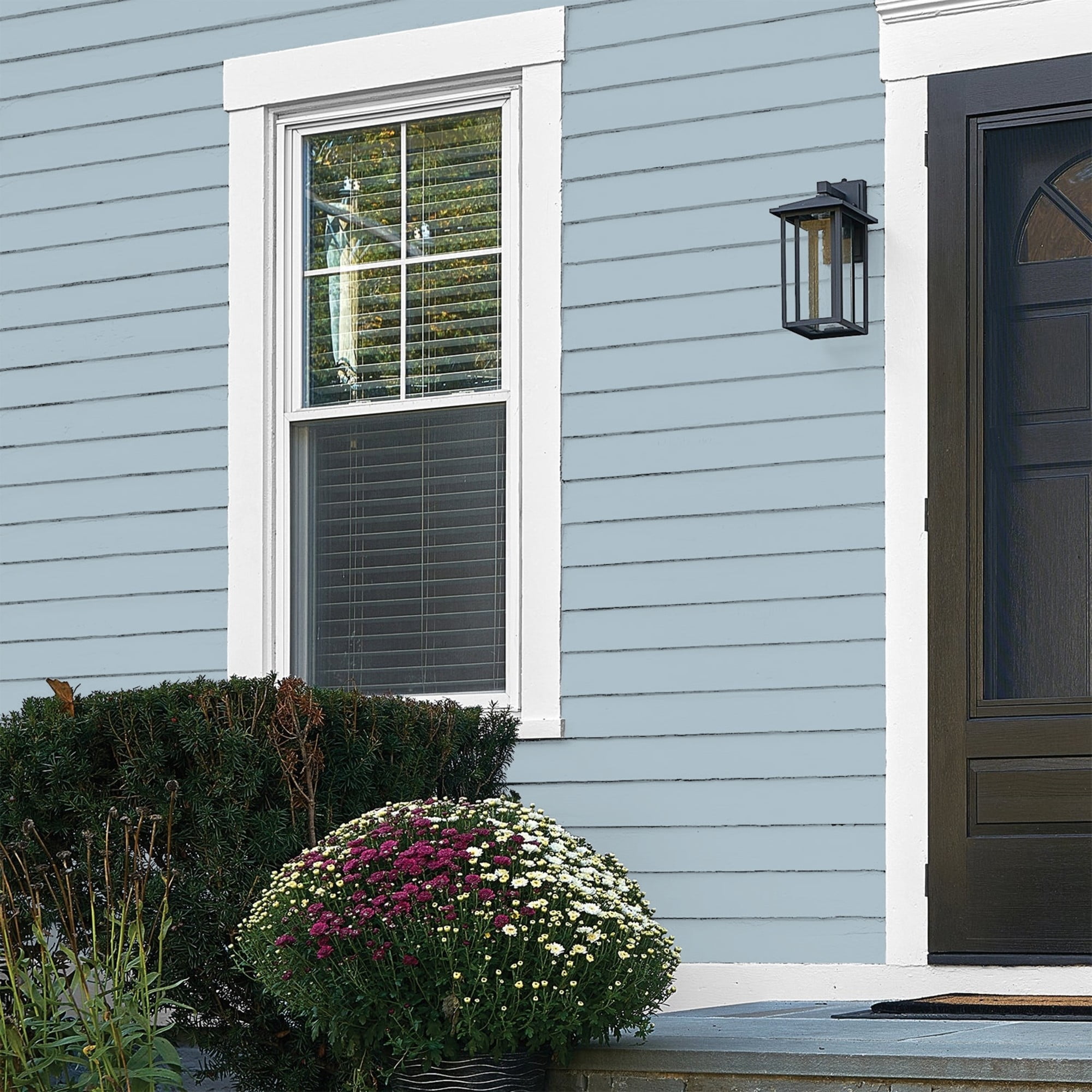 Glidden One Coat Chambray / Blue Flat Exterior Paint with Primer, 1 Gallon