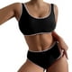 thumbnail image 1 of Gibobby Bañador de Bikini Conjunto de traje de baño de encaje con parte superior sin mangas para mujer Conjunto de traje de baño sexy de bragas de color (Negro,G), 1 of 4