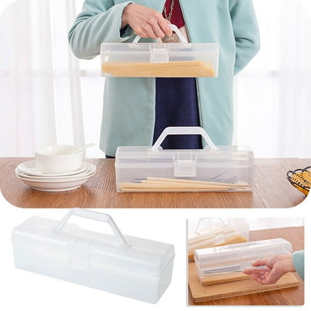 

BeforeyaynPortable Flip Noodle Storage Box Multifunctional Transparent Storage And Preservation Box Household Kitchen Tableware Storage Box
