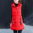 thumbnail image 2 of Drses Long Puffer Vest Women Winter Lightweight Zip up Sleeveless Puffy Jacket Hooded Warm Padded Gilet Outerwear Vests, 2 of 3