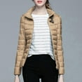 thumbnail image 5 of Tiqkatyck Womens Puffer Coat Women's Winter Warm Solid Color Stand Collar Hatless Ultra Light Down Jacket Puffer Jacket Womens Winter Jackets for Women Khaki L, 5 of 5
