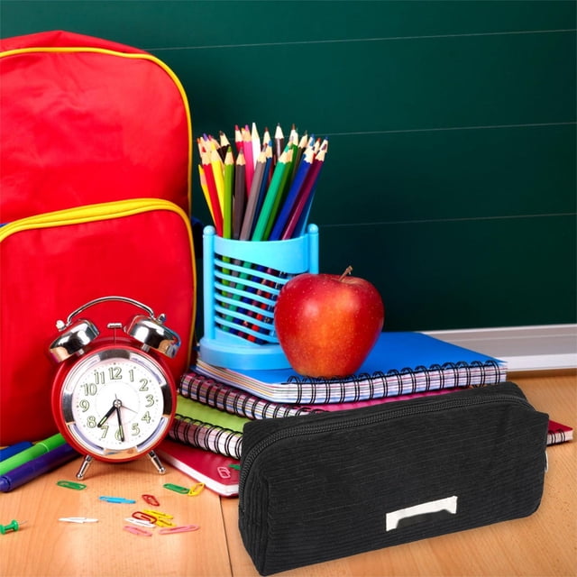 Solid Color Corduroy Pencil Literary And High School Student Stationery Bag Small Storage Container Small Pencil Bag Pencil Boys High School Pencil Organizers Pouch Bag