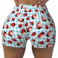 thumbnail image 2 of Balery Flowers and Lady Bugs Printed Workout Shorts for Women Seamless Scrunch Short Gym Yoga Running Sport Active Exercise Fitness Shorts-Large, 2 of 8
