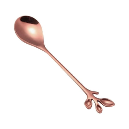 

Kitchen Long Handle Iced Tea Spoons Set Creative Gold Leaf Stirring Spoons Kitchenware Tableware