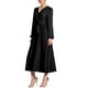 thumbnail image 4 of INSPIRE CHIC Vestido Elegante Plisado para Mujer con Cuello en V Cruzado, Manga Abullonada, Cintura con Cinta, Vestidos A-Line S Negro, 4 of 6