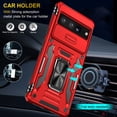 thumbnail image 2 of For Google Pixel 9 Pro XL Case, Shockproof Bumper Case with Sliding Camera Cover, Military-Grade Protection,Red, 2 of 7