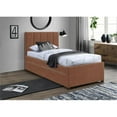 thumbnail image 2 of Meridian Furniture Hudson Cognac Vegan Leather Twin Trundle Bed, 2 of 10