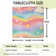 thumbnail image 2 of Dreamy Pastel Wave Pattern Square Fitted Tablecloth with Elastic Edge,Square Table Cover,Washable Elastic Table Cover for Home Kitchen Party Decor 34"x34", 2 of 6