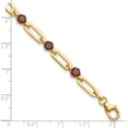 thumbnail image 5 of Sterling Silver Gold-Tone 5Mm 4.05Ga Garnet Paperclip Chain Bracelet (Width 5.13) (Length 7.5) - Jbsp, 5 of 5