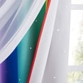 thumbnail image 3 of NICETOWN Rainbow Star Curtains for Girls Bedroom, Double Layer Colorful Stripes Kids Blackout Curtains Plus White Sheer Living Room Window Curtains (Rainbow, W52 x L84, Sold by 2), 3 of 6