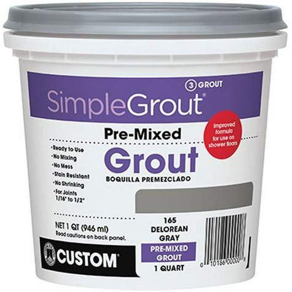 Custom PMG165QT 1Quart Simple Premium Grout, Delorean Gray (Pack May