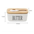 thumbnail image 2 of Maoww Butter Sealing Box Ceramic Butter Plate Wooden Lid and Cheese Storage Tray Butter Dish Container Box, 2 of 6