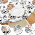 thumbnail image 4 of White Halloween Skull Pumpkin Spider Pattern Round Fitted Tablecloth with Elastic Edge,Dining Table Cover Waterproof,Outdoor Round Tablecloth for Camping,Dining,Indoor and Outdoor, 4 of 7