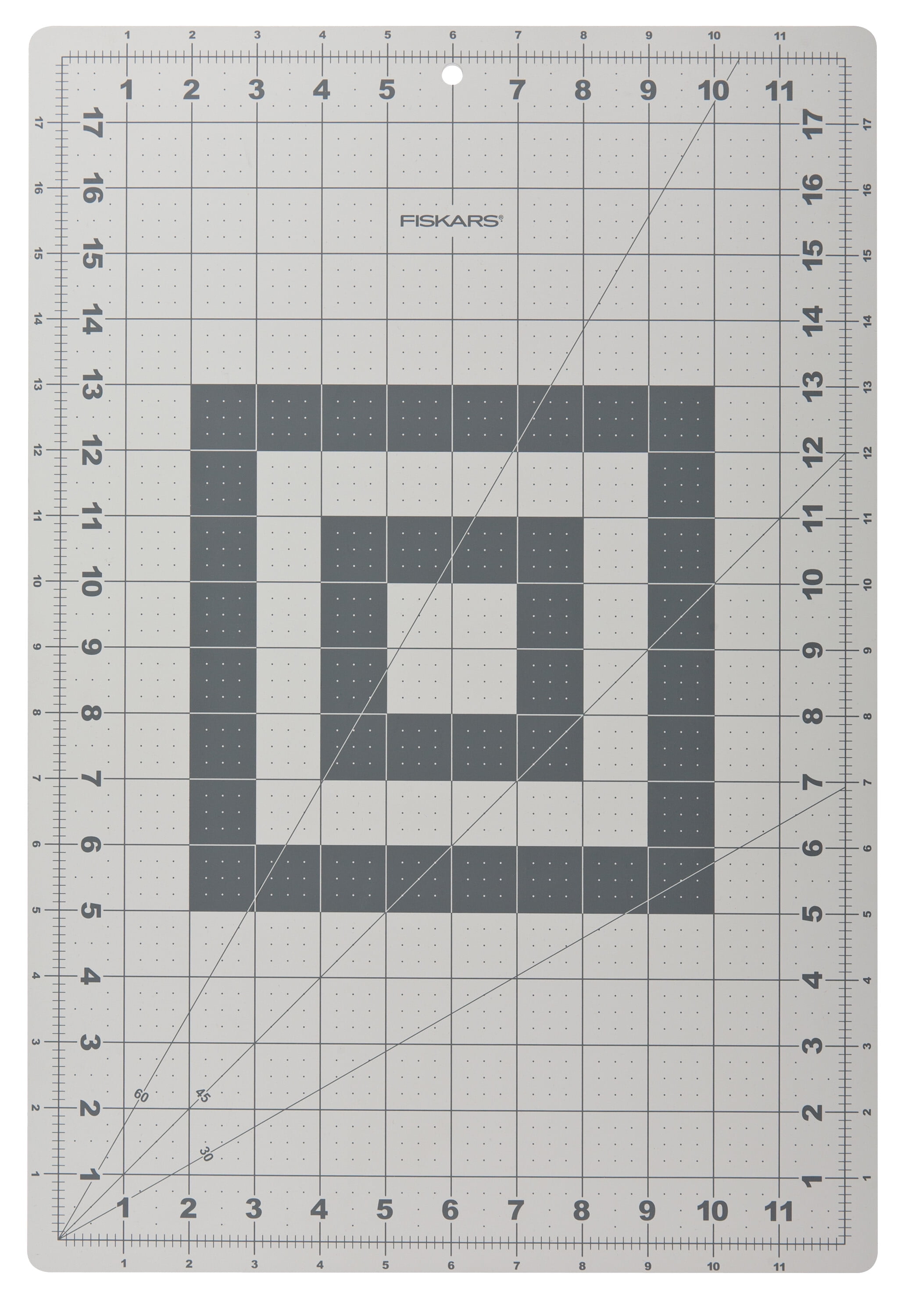 Fiskars 3-Piece Fabric Cutting Set: White Rotary Cutter, Gray Cutting Mat, and Acrylic Sewing Ruler