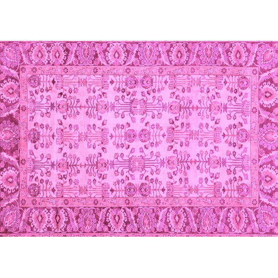 Ahgly Company Indoor Rectangle Abstract Purple Modern Area Rugs, 5' x 8'