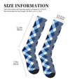 thumbnail image 5 of Socks Calf Pressure Socks Breathable Moisture Absorbent 11.8in×7.9in Full Print Designed For Hiking Walking Sports Argyle Plaid Deepskyblue_1 1 Black, 5 of 8