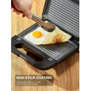 3-in-1 Waffle, Grill & Sandwich Maker, Panini Press Grill and Waffle Iron Set with Removable Non-Stick Plates, Perfect for Cooking Grilled Cheese, Tuna Melts, Burgers, Steaks and Snacks, Black