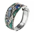 thumbnail image 5 of K-KED Pure S925 Sterling Silver Band Men Women Lucky Enamel Lotus Leaf Fish Ring-default, 5 of 5