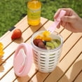 thumbnail image 3 of Fresh Fruit Storage Cup With Folding Handle Lids Fork and Drain Reusable Leakproof Food Storage Containers With Removable Colander For Kitchen Party Camping Glasses Kitchen Shatterproof 40's 50's 60s, 3 of 3