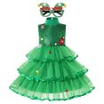 thumbnail image 3 of Girls Christmas Elf Cosplay Costume Carnival Party Kids Xmas Tree Princess Tutu Dress Children Stage Performance Fancy Dress-up, 3 of 5