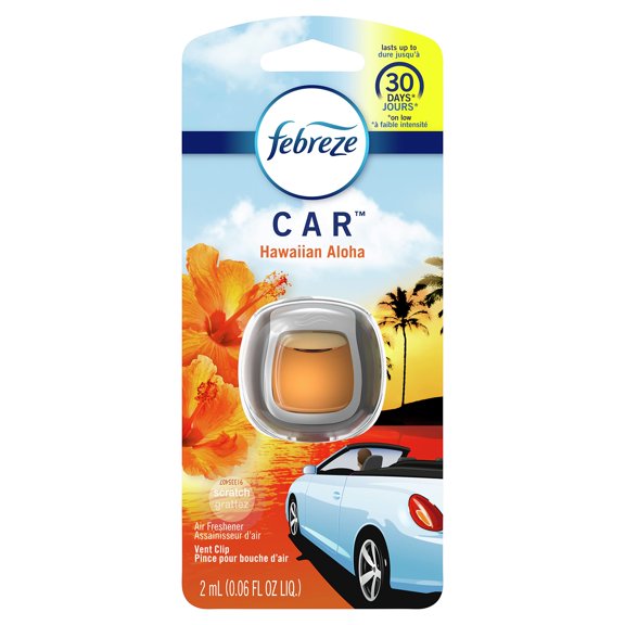 Ambientador Febreze con clip de ventilación para coche, aroma a aloha hawaiano