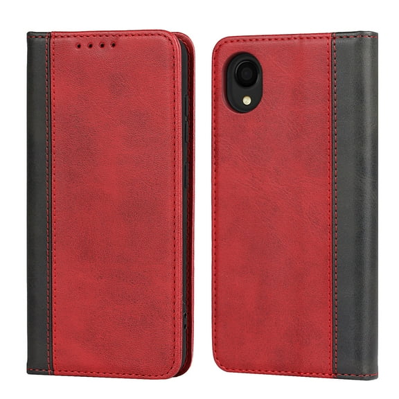 Colorblock Flip Wallet Phone Leather Case for Samsung S25 Ultra S24 Plus S23 FE A35 A55 A56/A36 A25E A15 A25 A54 A53