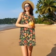 thumbnail image 3 of Daiia Fruits Peach Print Women's Dresses 2025 Trendy Short sleeve Dresses Casual Baggy Flowy Maxi Sun Dresses, 3 of 7