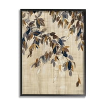 Boho Neutral Tree Leaves Botanical & Floral Graphic Art Black Framed Art Print Wall Art