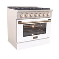 thumbnail image 6 of 36 in. 5.2 cu. ft. Dual Fuel Range for Natural Gas in White and Gold Accents, 6 of 8