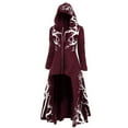 thumbnail image 5 of YUEJUIR Womens Cape Hooded Cardigans Cloak Long Solid Open Front Poncho Outwear(Red,XXXXXL), 5 of 7