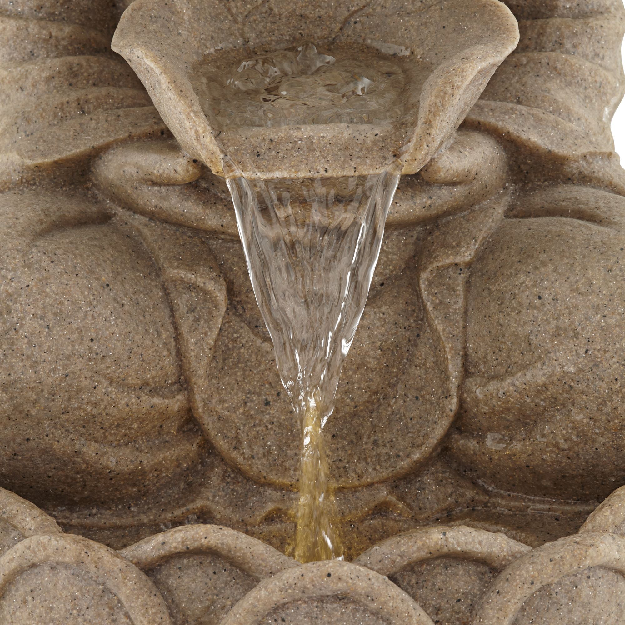 Calm Buddha 22" High Large Zen Asian Indoor Outdoor Decor Sand Stone Floor Fountain with Light LED Outside